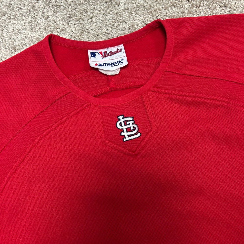 Majestic St. Louis Cardinals Therma Base Pullover Sweatshirt Men (Small-Medium)